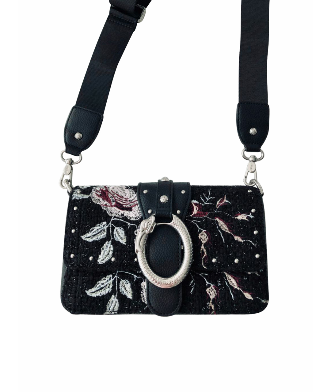 LIU JO Черная твидовая сумка тоут, фото 1