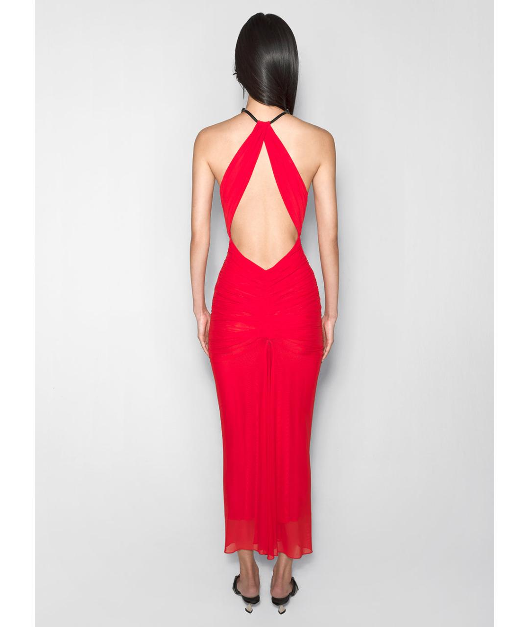 MUGLER Красное коктейльное платье, фото 4
