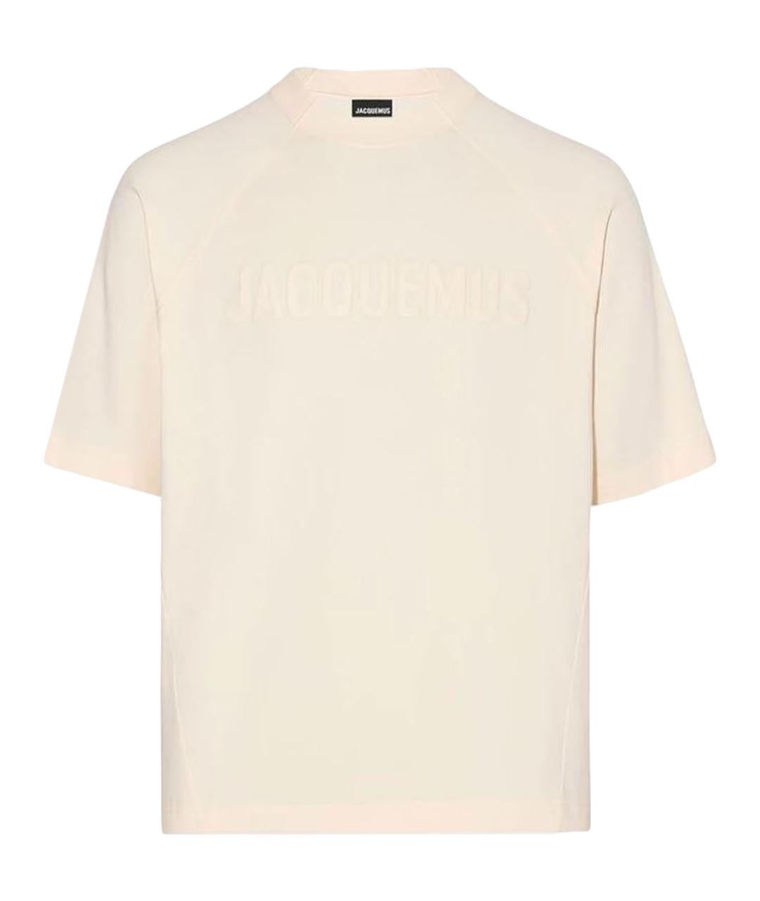 JACQUEMUS Бежевая хлопковая футболка, фото 1