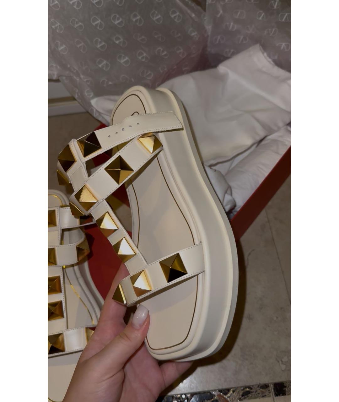 VALENTINO Белые кожаные босоножки, фото 6