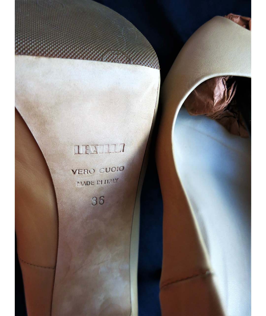 LE SILLA Бежевые кожаные туфли, фото 6