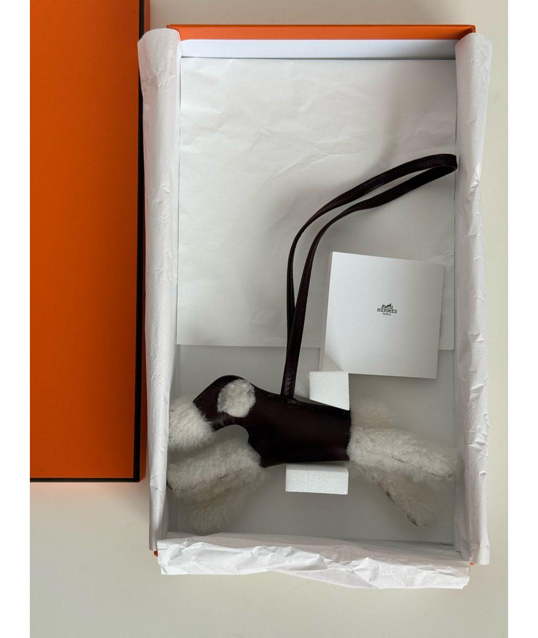 HERMES Бордовый брелок, фото 4