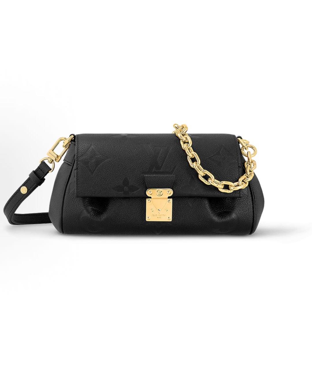 LOUIS VUITTON Черная кожаная сумка через плечо, фото 5