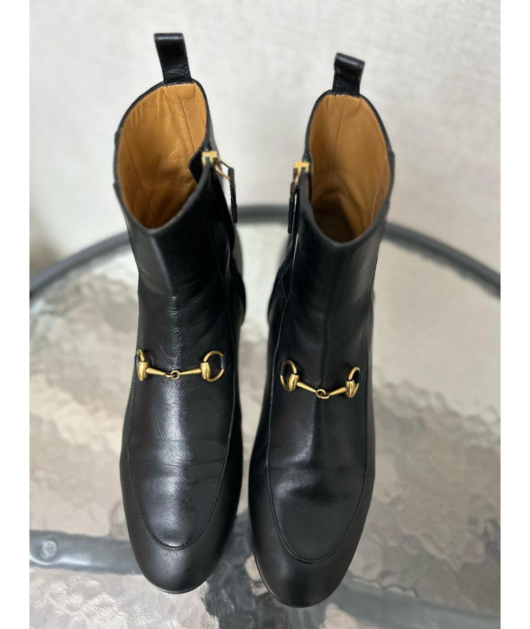 GUCCI Черные кожаные полусапоги, фото 3
