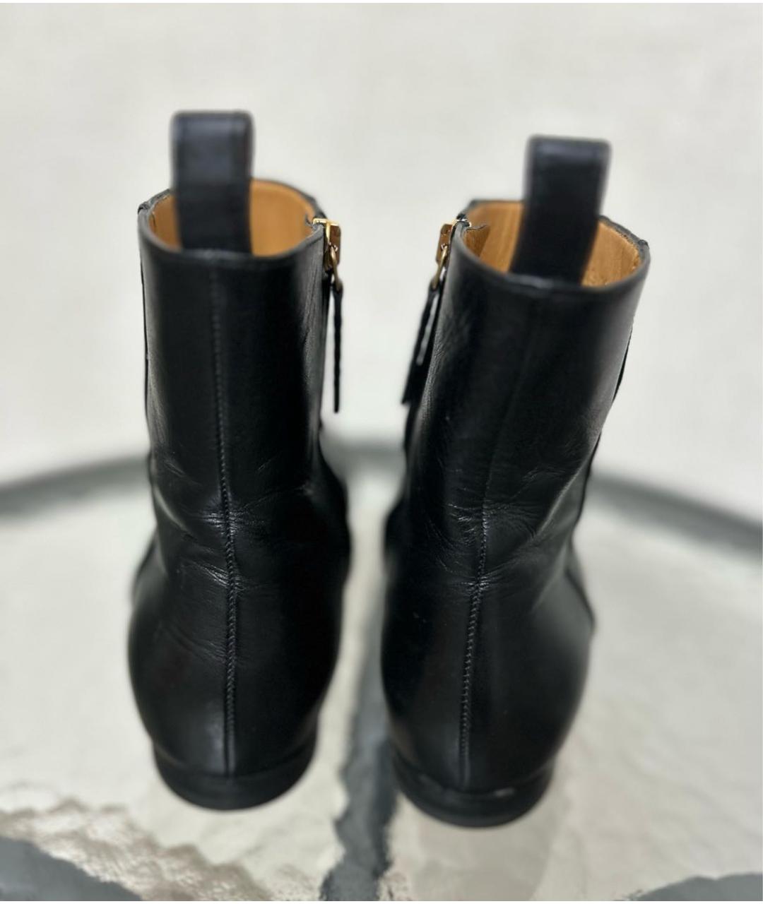 GUCCI Черные кожаные полусапоги, фото 4