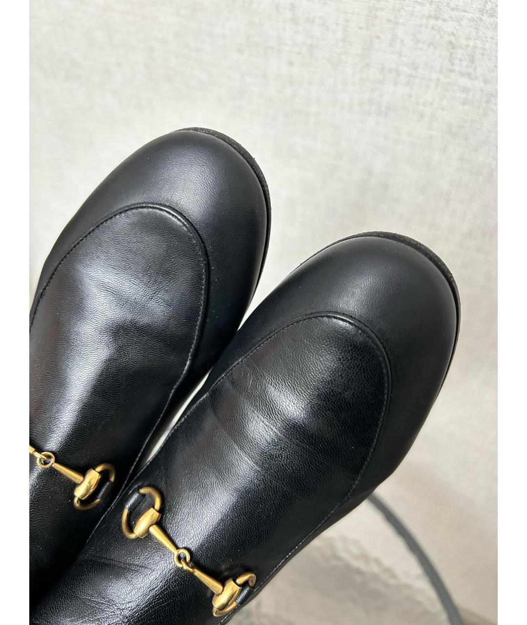 GUCCI Черные кожаные полусапоги, фото 5