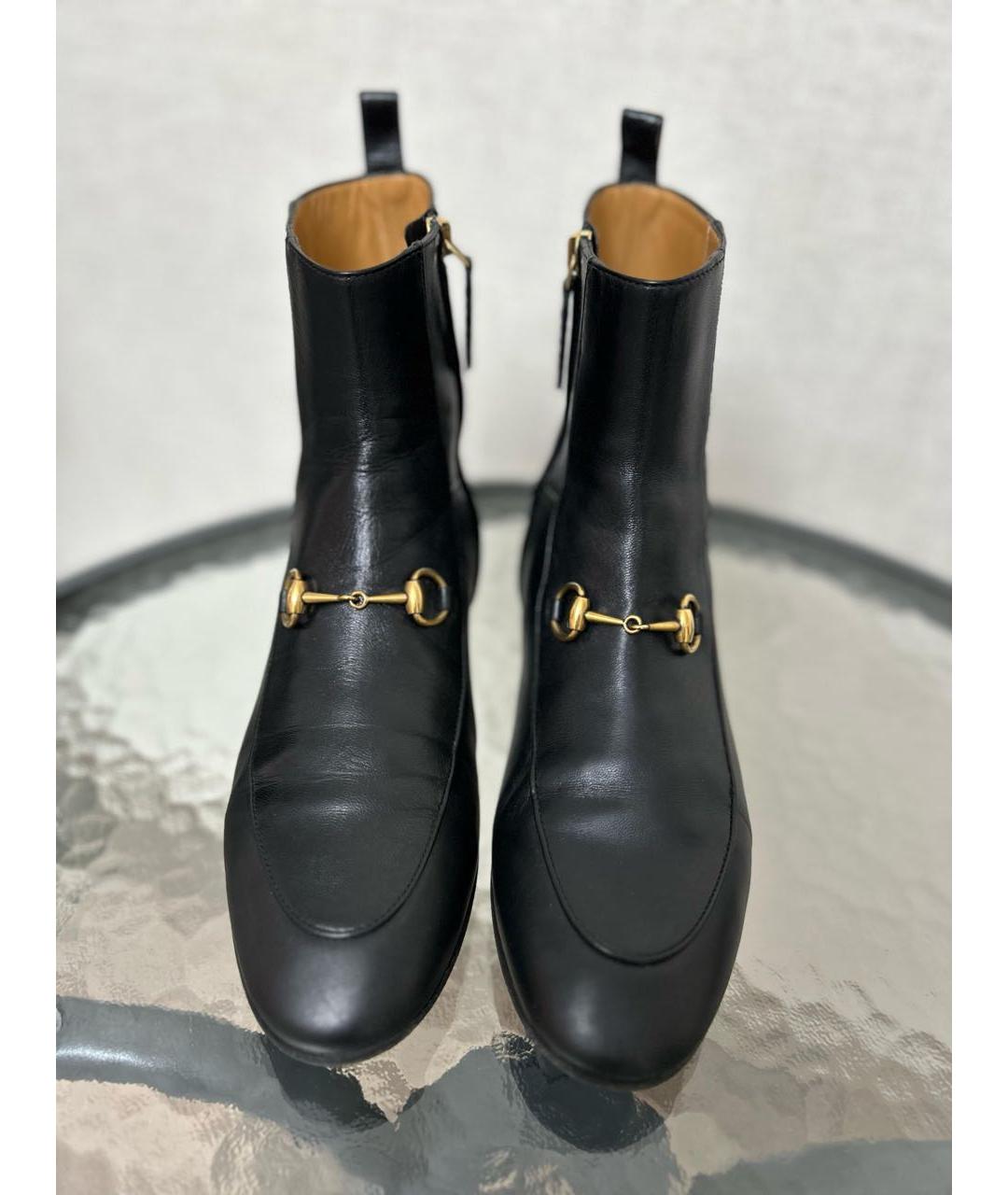 GUCCI Черные кожаные полусапоги, фото 2