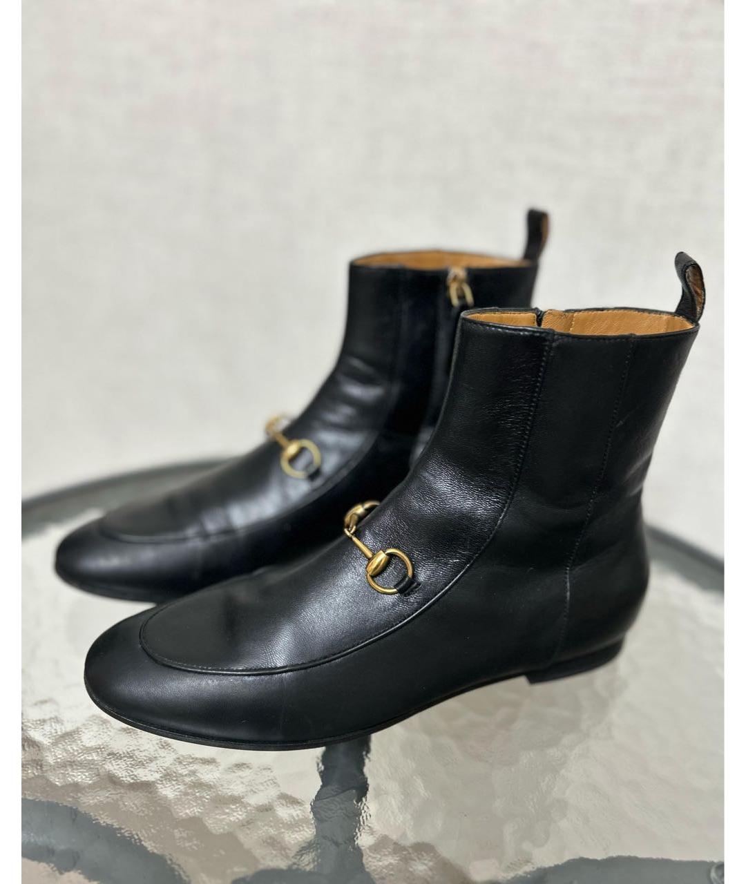 GUCCI Черные кожаные полусапоги, фото 9