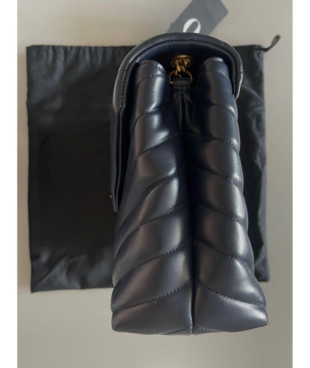 SAINT LAURENT Темно-синяя кожаная сумка через плечо, фото 6