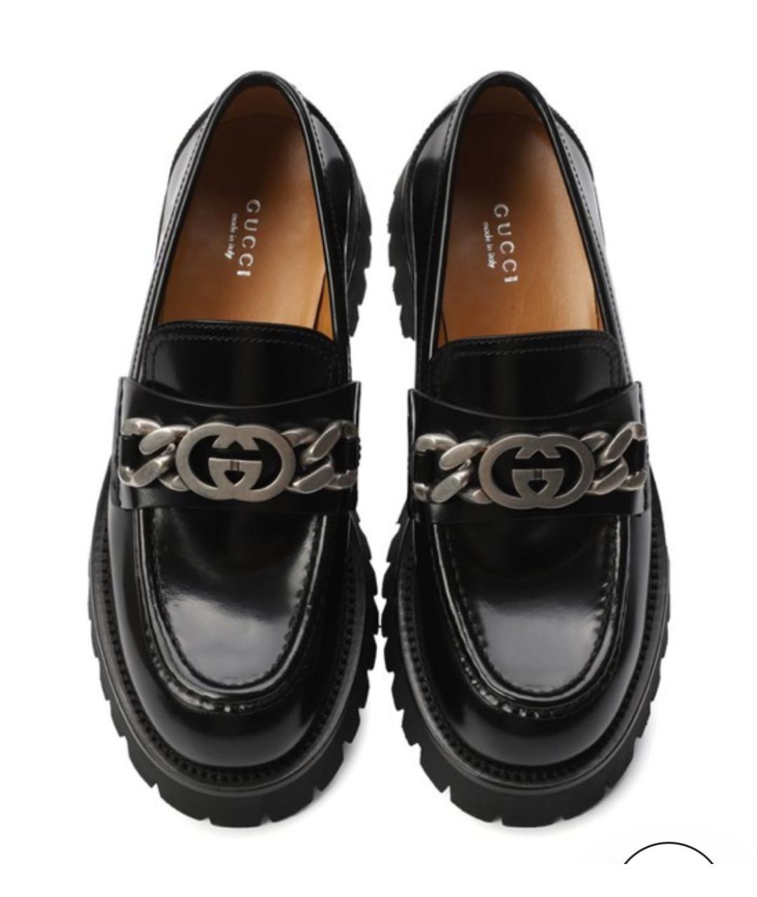 GUCCI Черные кожаные лоферы, фото 3