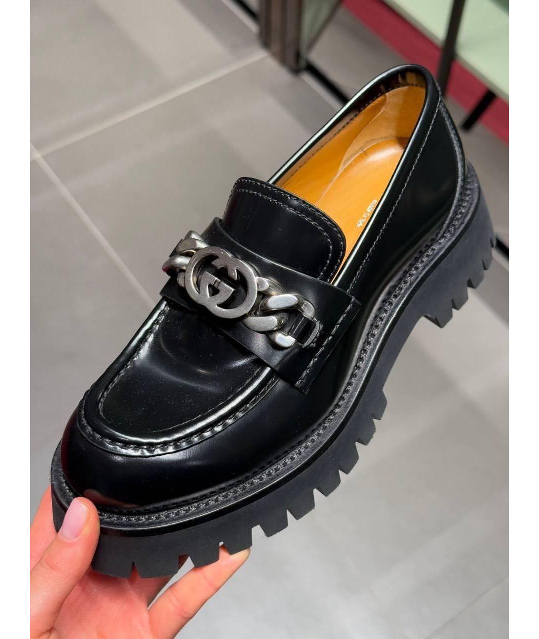 GUCCI Черные кожаные лоферы, фото 2