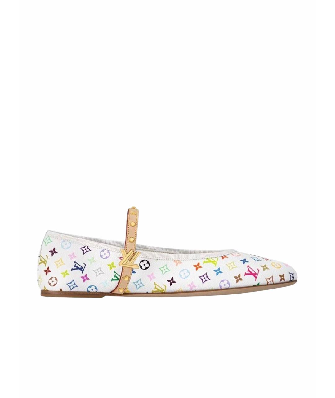 LOUIS VUITTON Белые кожаные балетки, фото 1