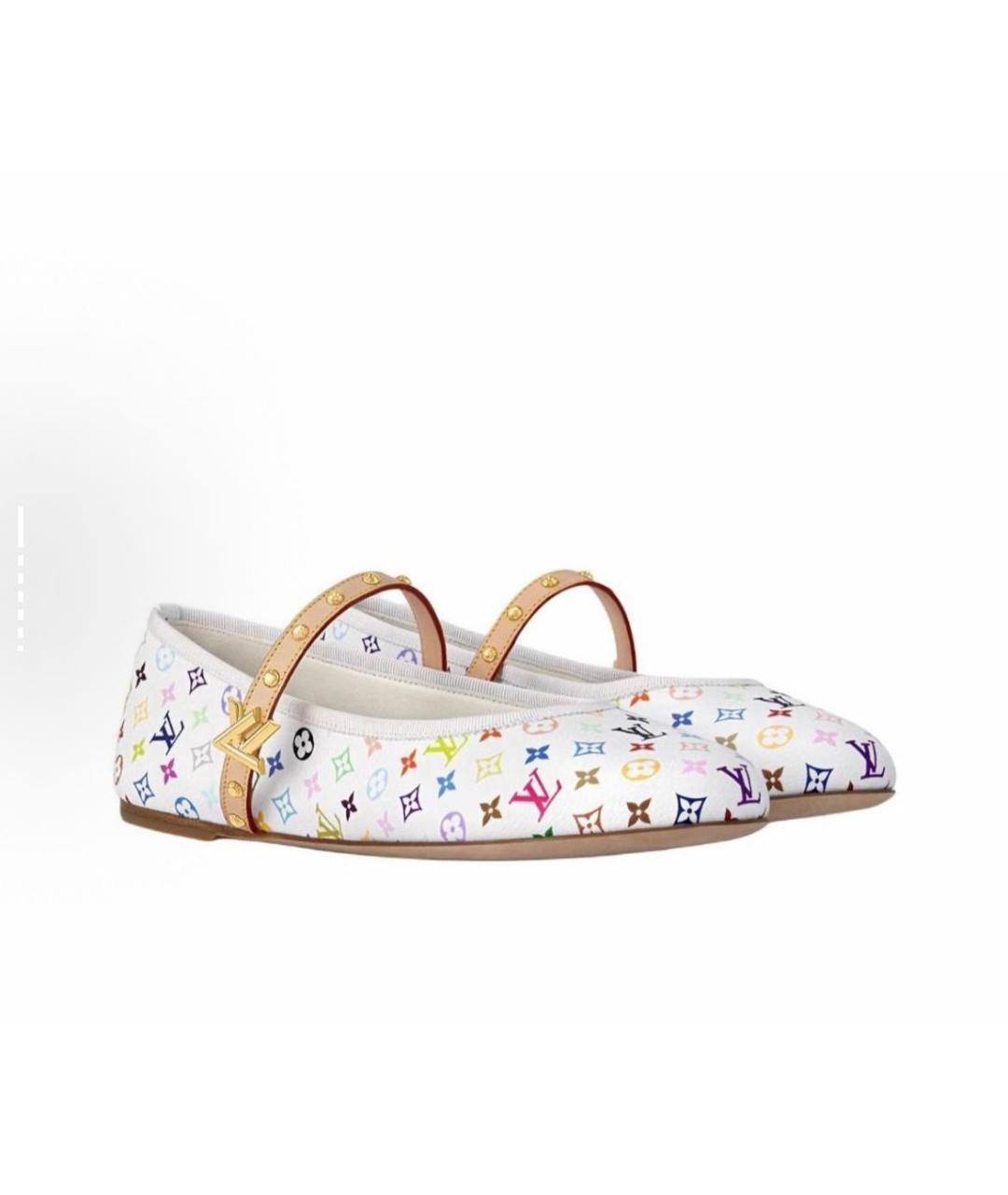 LOUIS VUITTON Белые кожаные балетки, фото 2