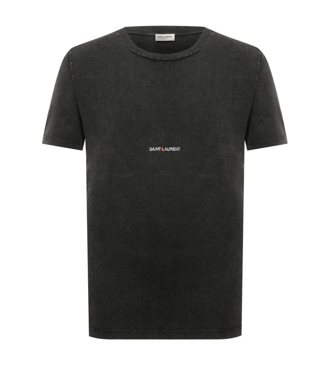 SAINT LAURENT Черная хлопковая футболка, фото 1