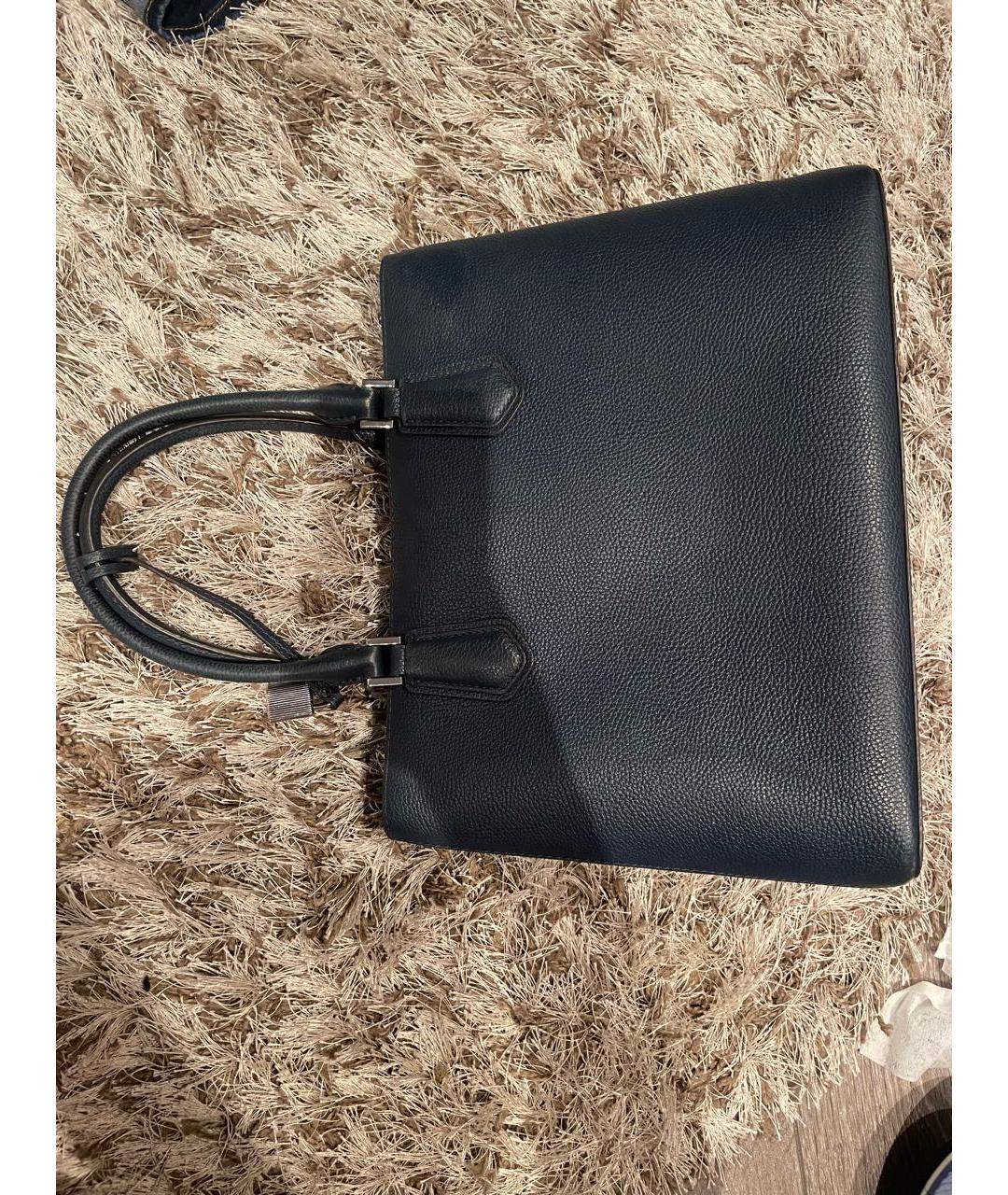 MICHAEL KORS Синяя кожаная сумка с короткими ручками, фото 3