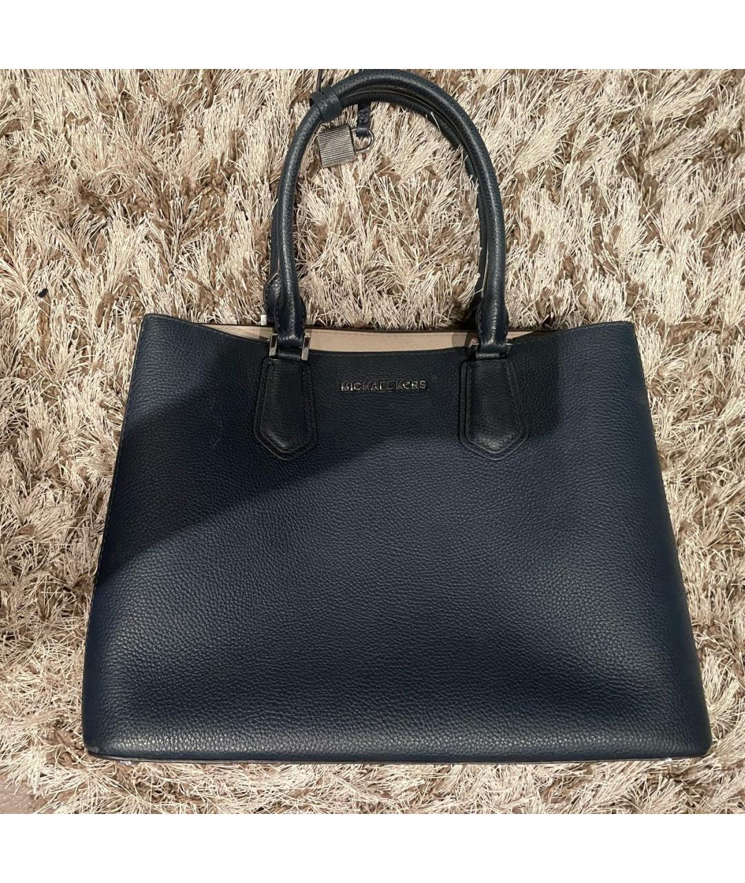 MICHAEL KORS Синяя кожаная сумка с короткими ручками, фото 9
