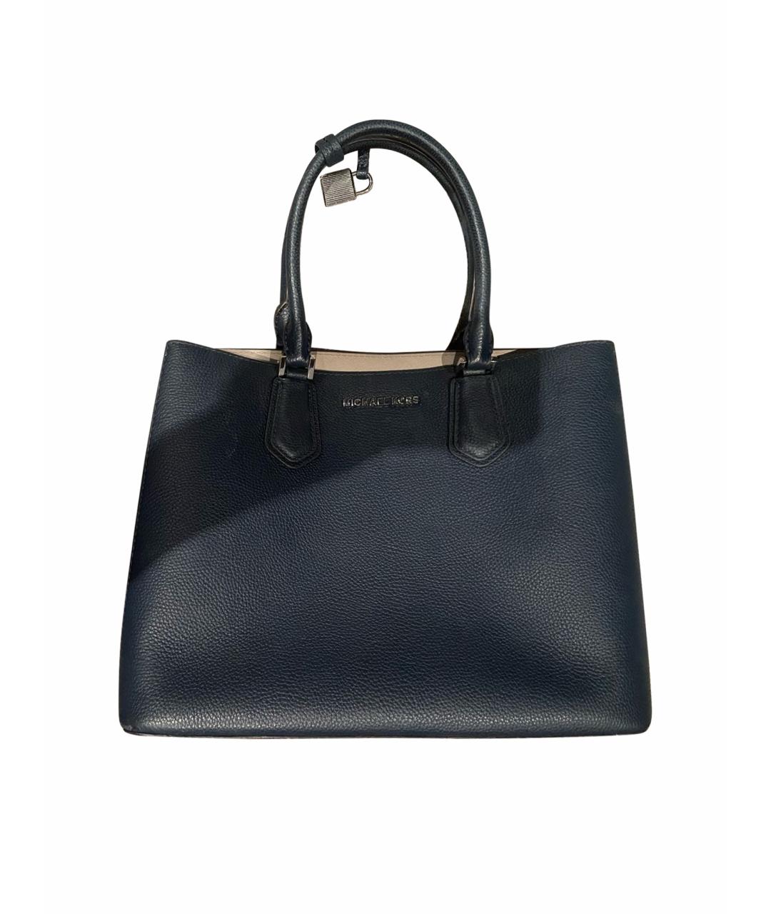 MICHAEL KORS Синяя кожаная сумка с короткими ручками, фото 1