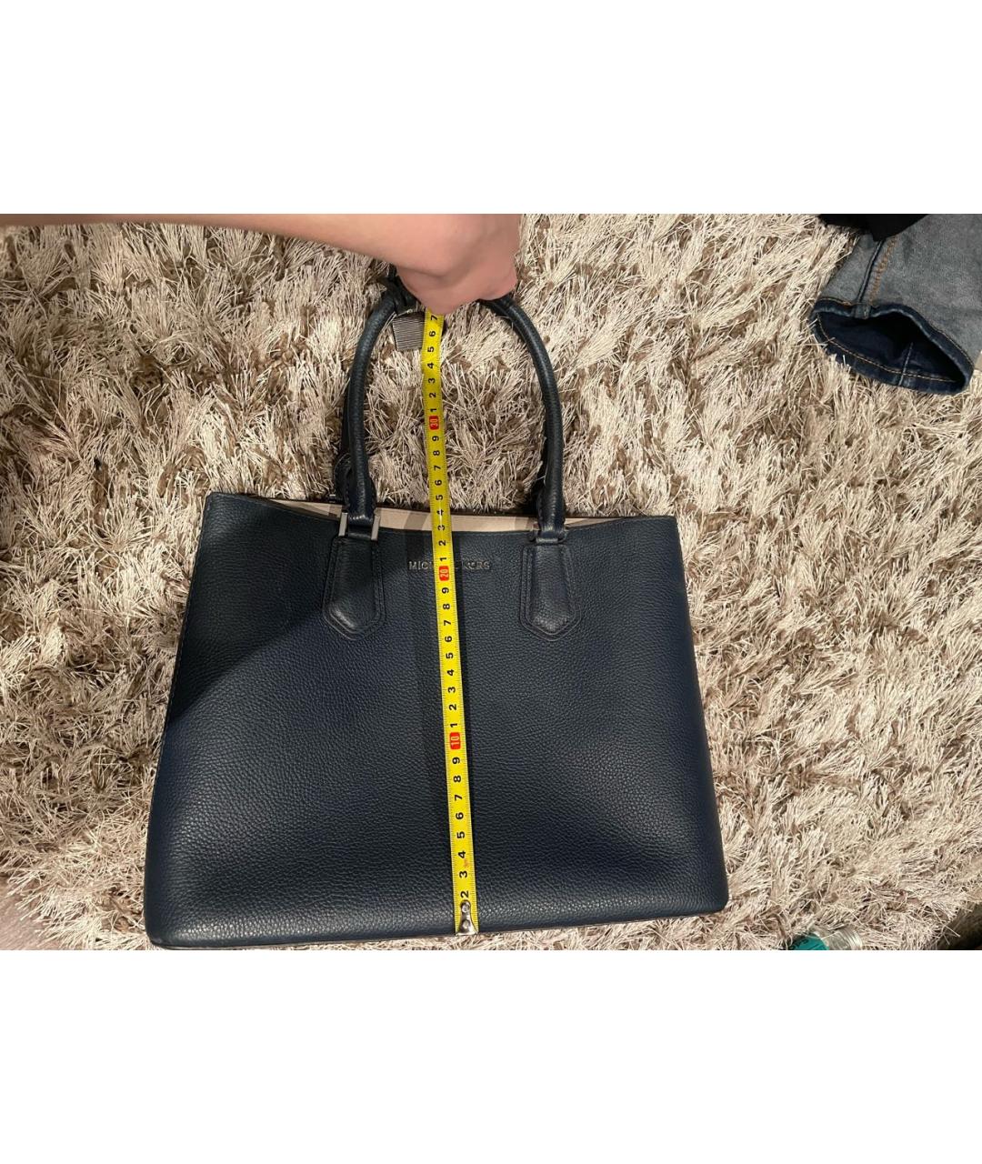 MICHAEL KORS Синяя кожаная сумка с короткими ручками, фото 8