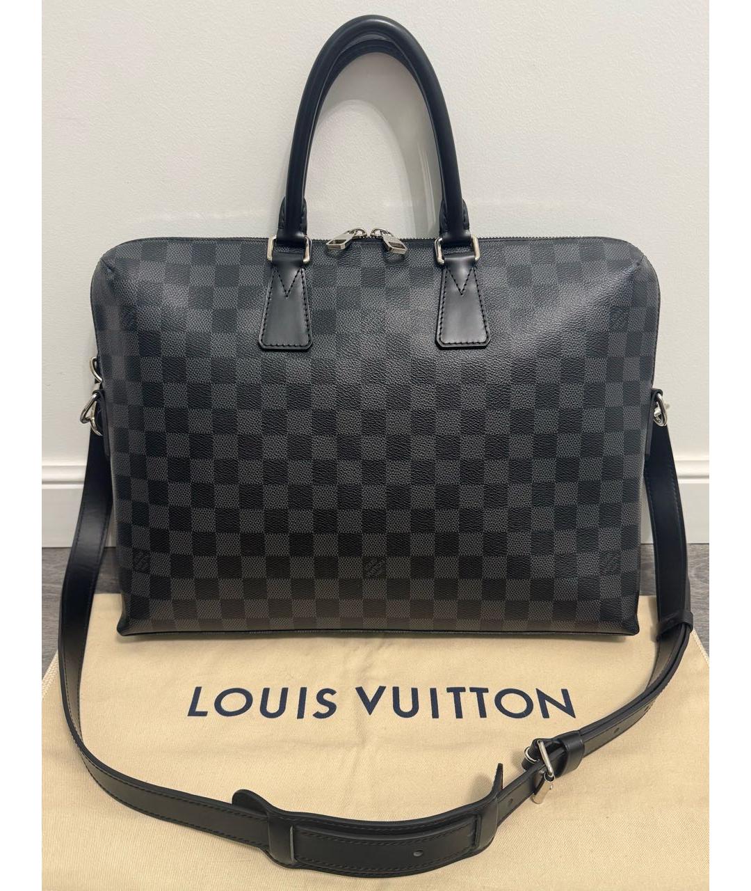 LOUIS VUITTON Антрацитовый портфель, фото 9