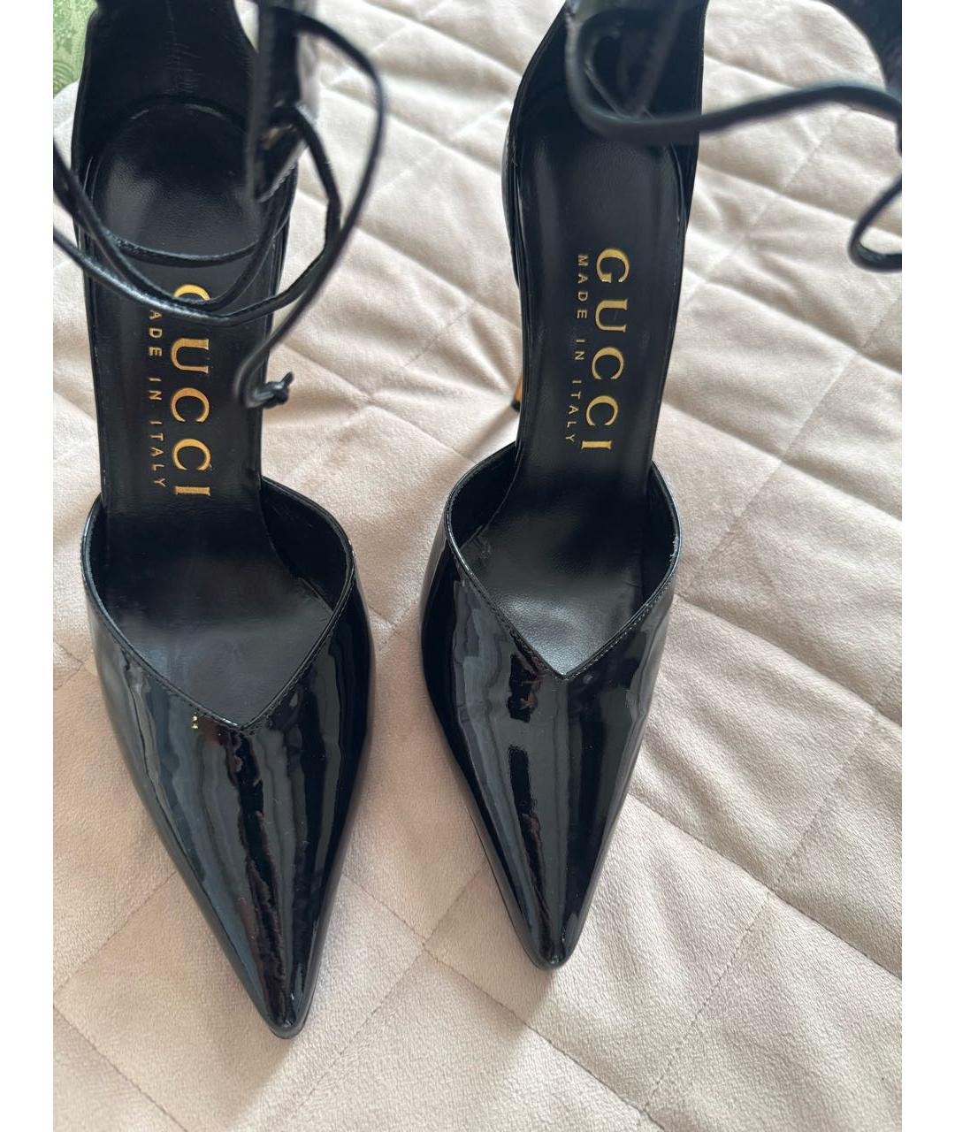 GUCCI Черные туфли из лакированной кожи, фото 3