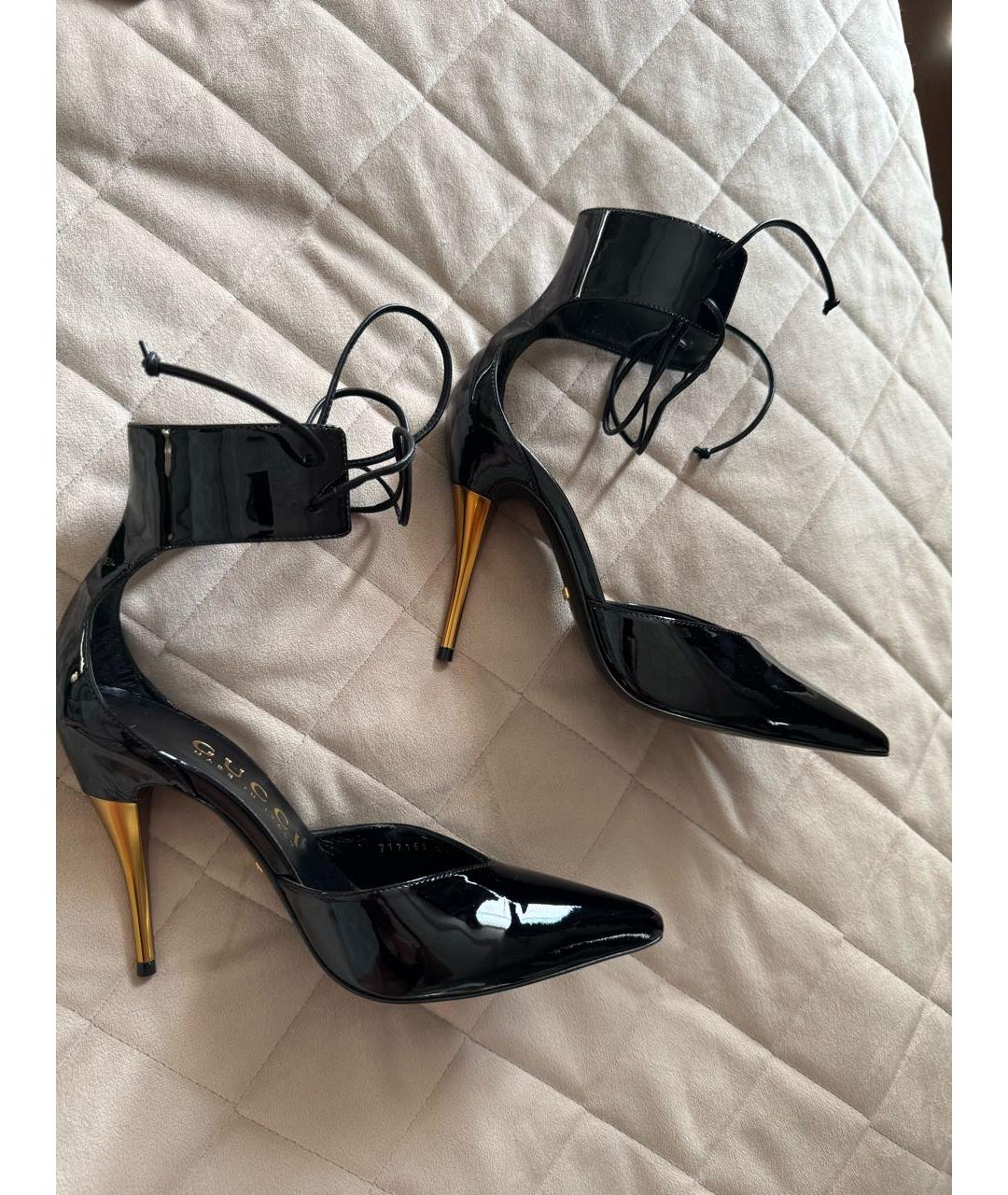 GUCCI Черные туфли из лакированной кожи, фото 5