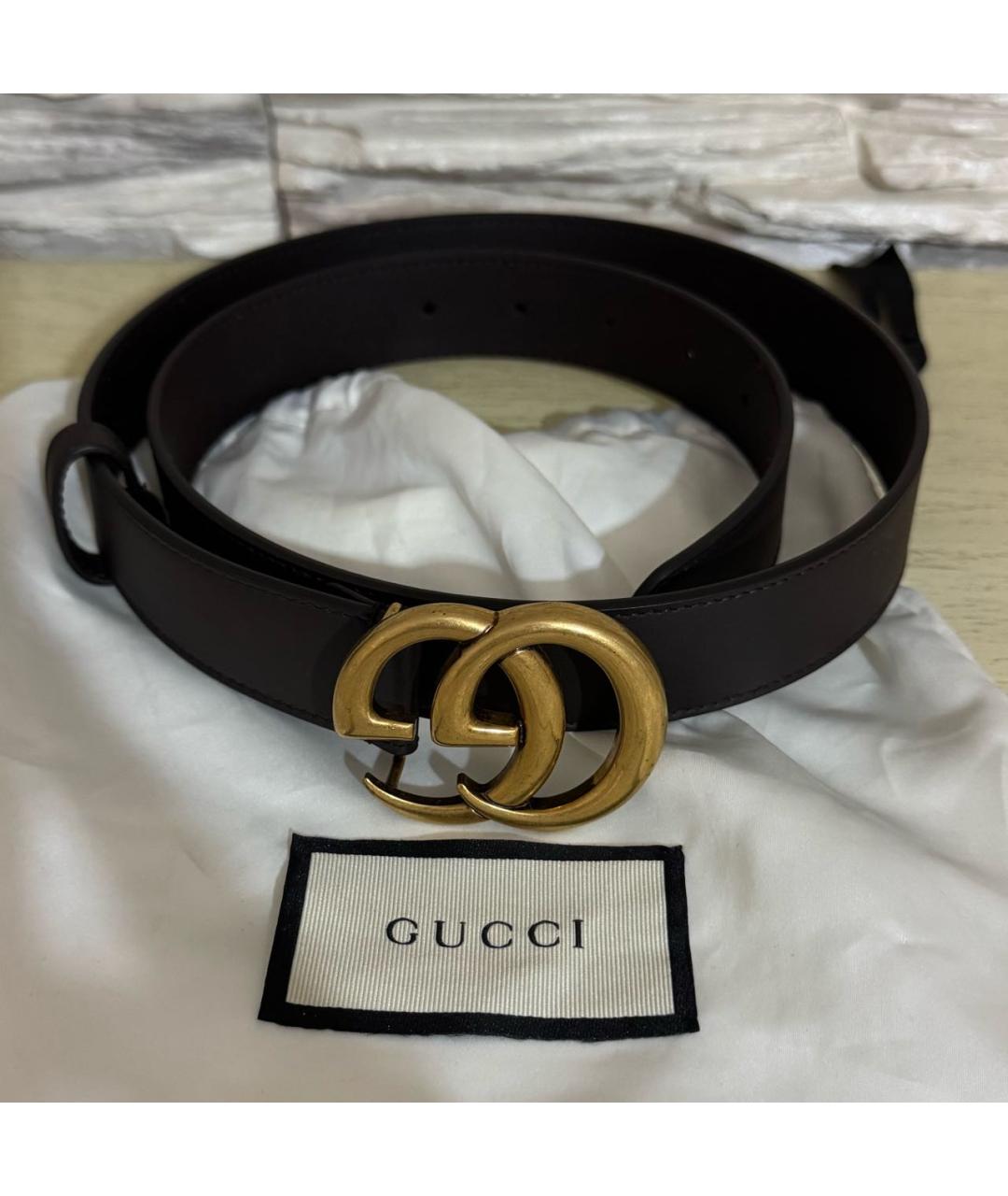 GUCCI Коричневый кожаный ремень, фото 7