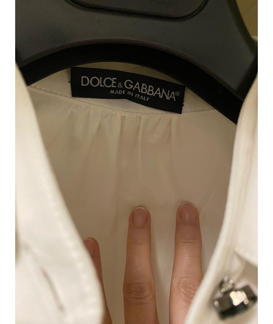 DOLCE&GABBANA Белая хлопковая рубашка, фото 4