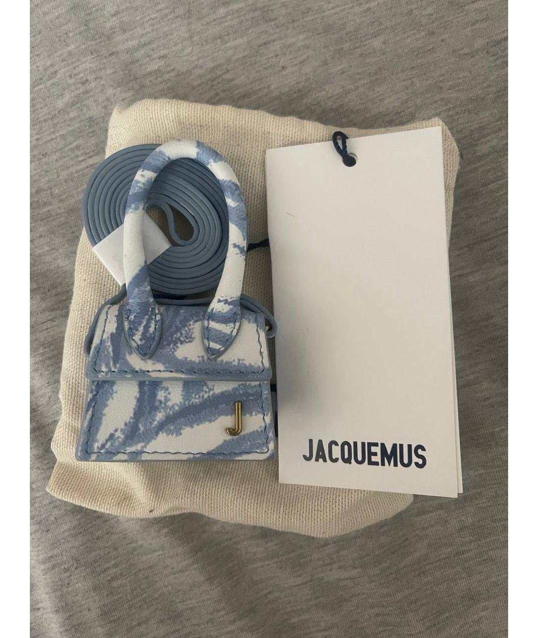 JACQUEMUS Голубая кожаная сумка через плечо, фото 2