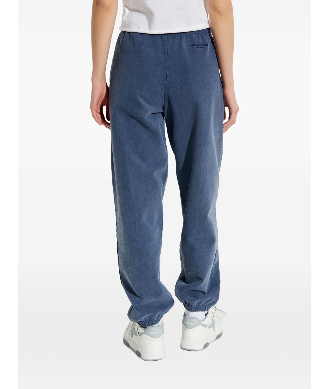 ALEXANDER WANG Синие хлопковые прямые брюки, фото 2