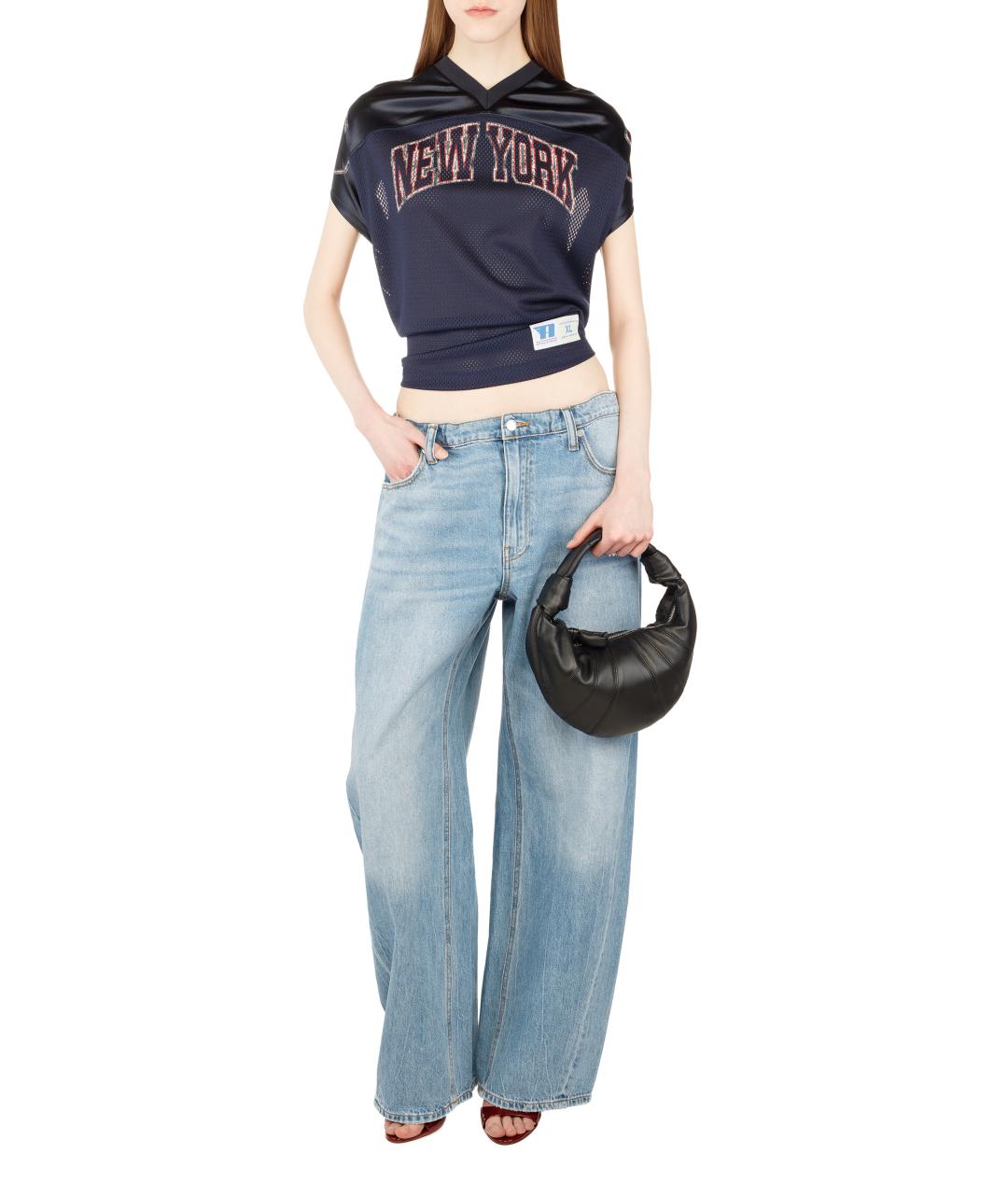ALEXANDER WANG Голубые хлопковые прямые джинсы, фото 2