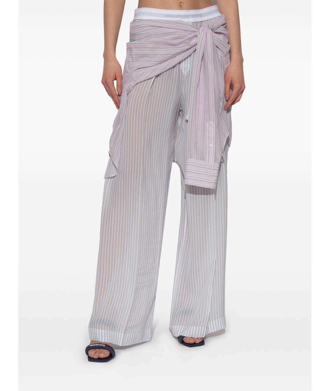 ALEXANDER WANG Мульти шелковые прямые брюки, фото 4
