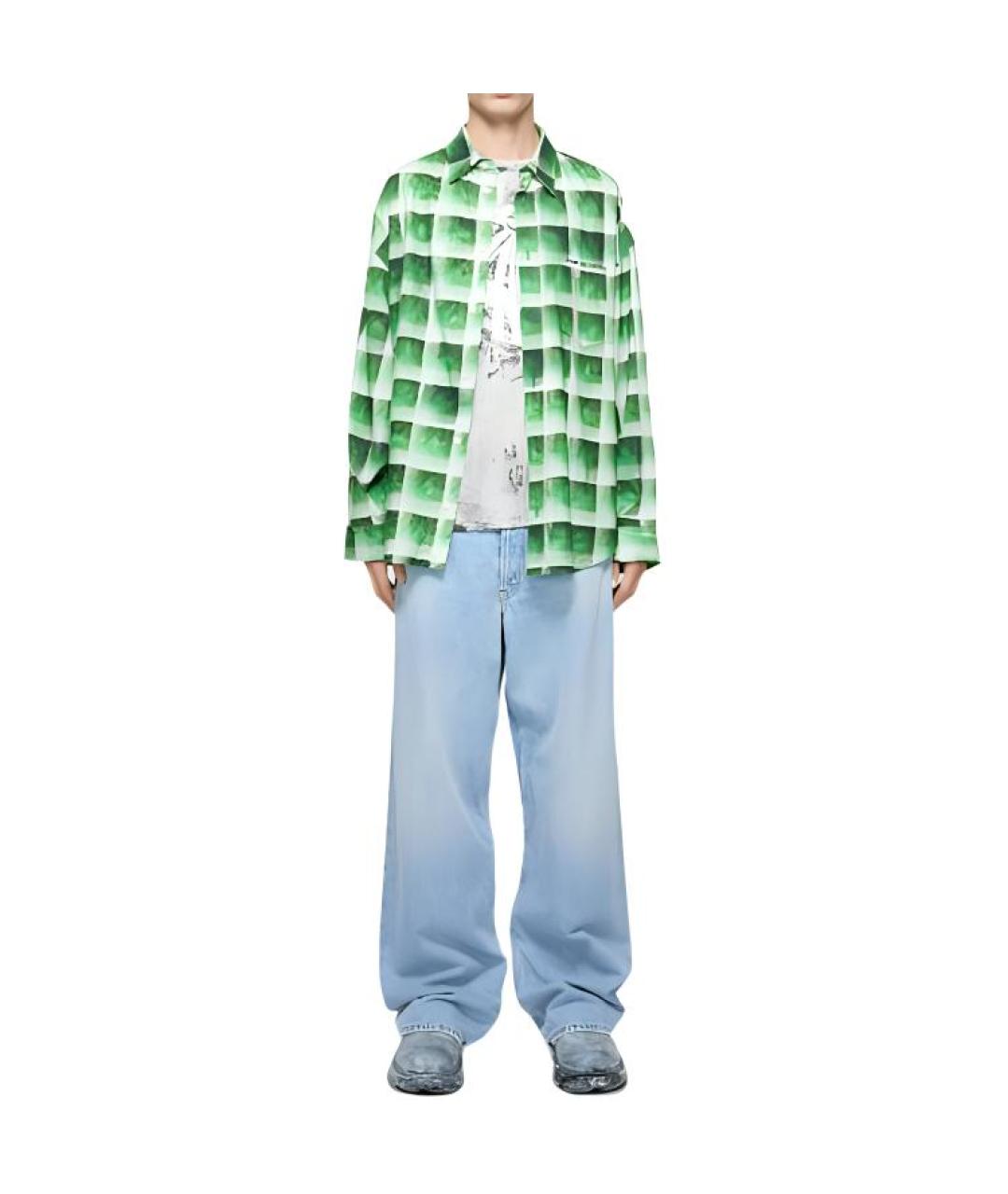 ACNE STUDIOS Голубые хлопковые прямые джинсы, фото 2