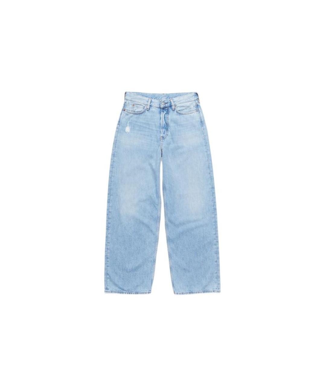 ACNE STUDIOS Голубые хлопковые прямые джинсы, фото 1