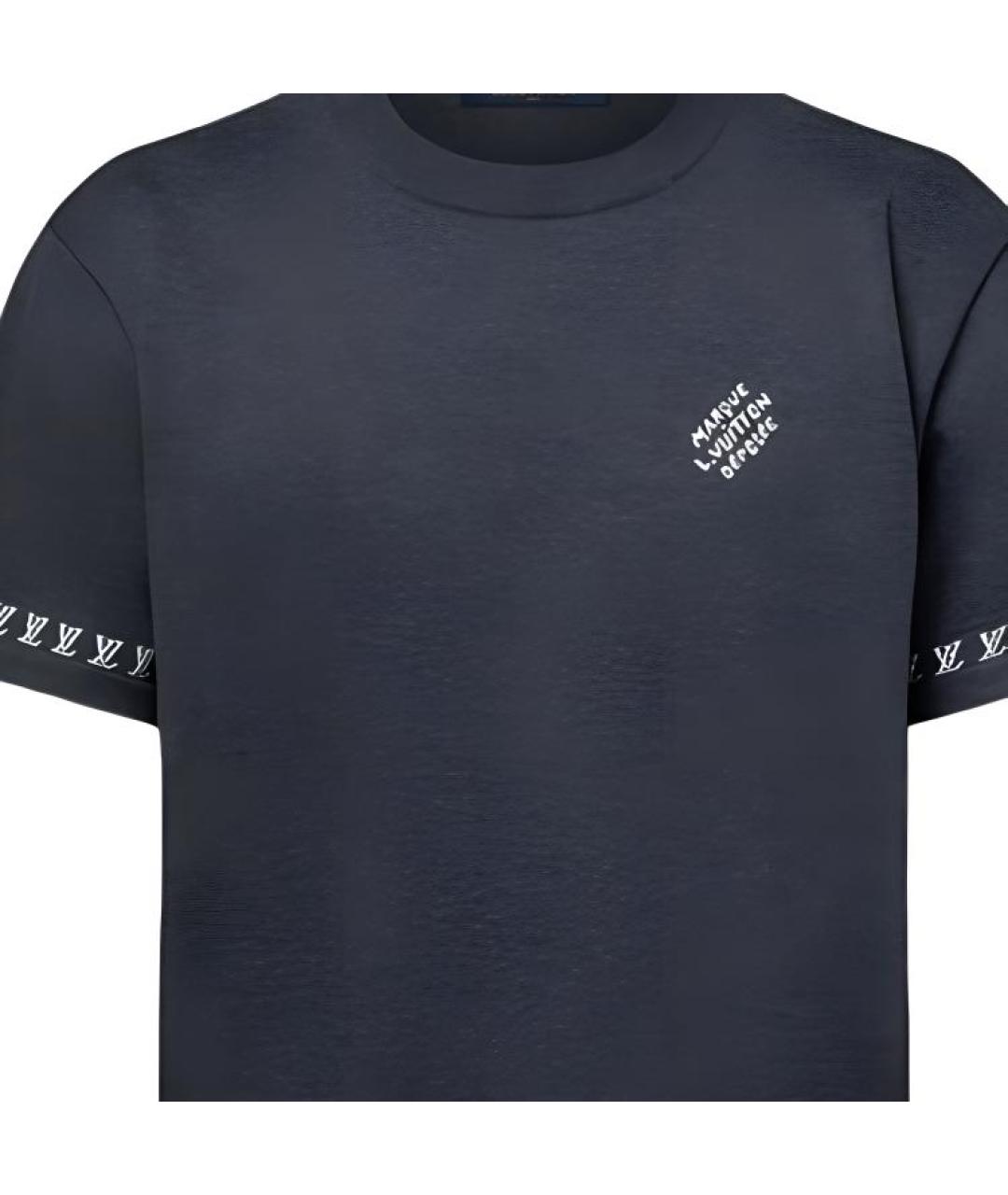 LOUIS VUITTON Серая хлопковая футболка, фото 4