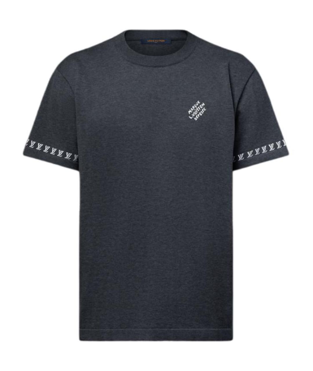 LOUIS VUITTON Серая хлопковая футболка, фото 5