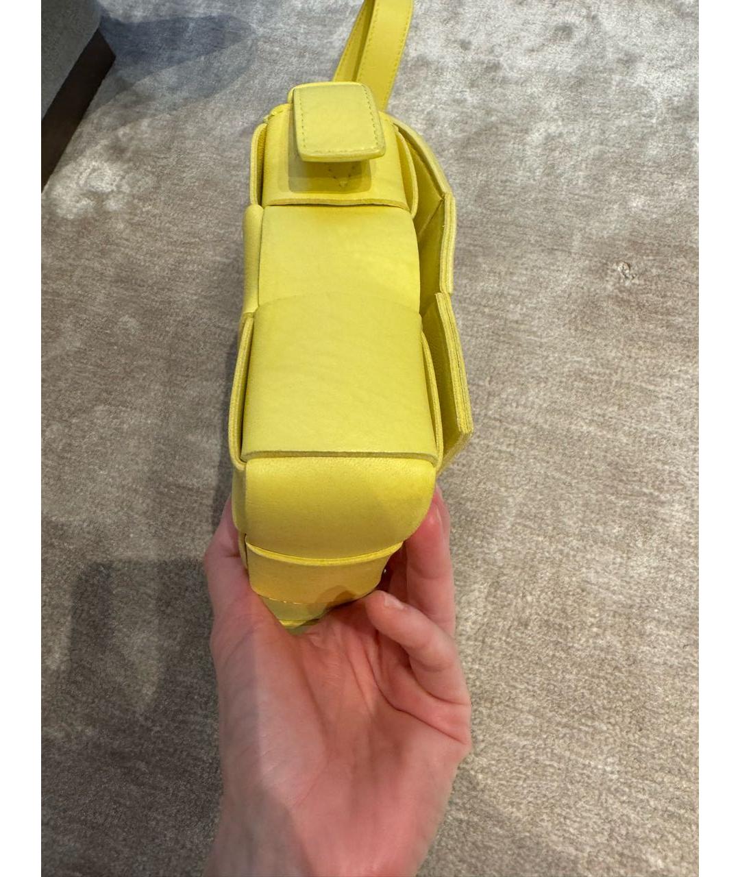 BOTTEGA VENETA Желтая кожаная сумка через плечо, фото 4