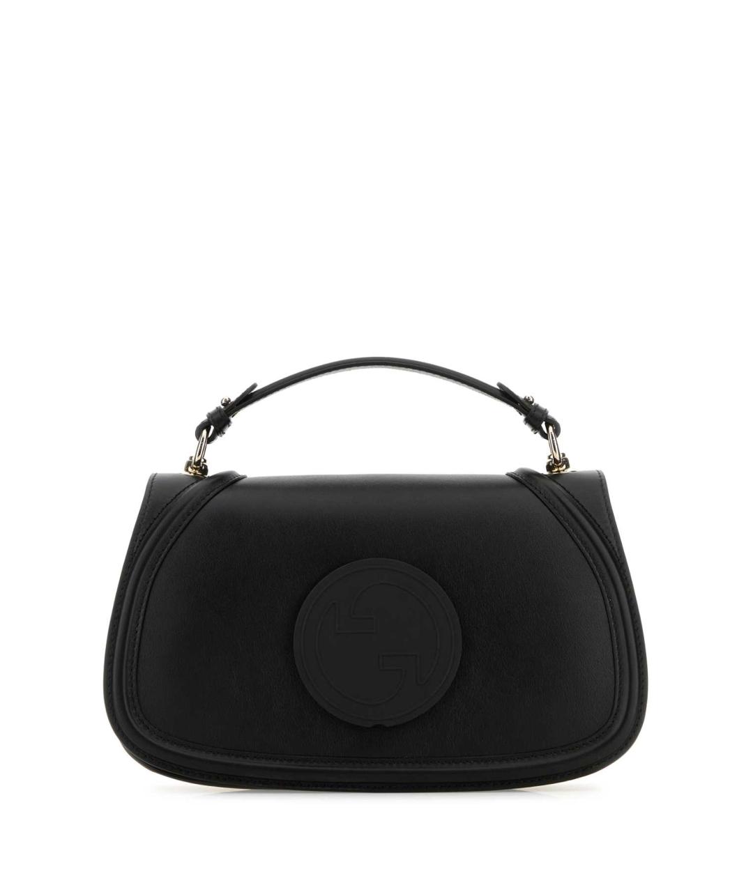 GUCCI Черная кожаная сумка с короткими ручками, фото 1
