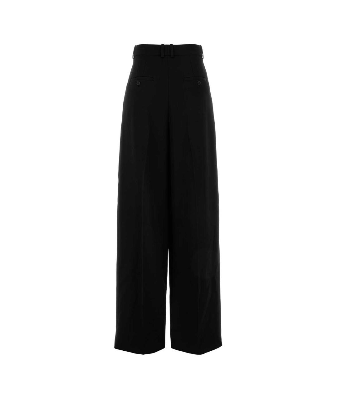 SAINT LAURENT Черные шерстяные прямые брюки, фото 2