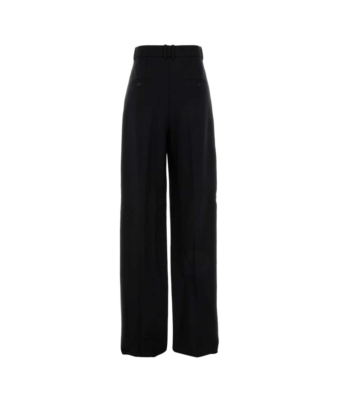 SAINT LAURENT Черные шерстяные прямые брюки, фото 2