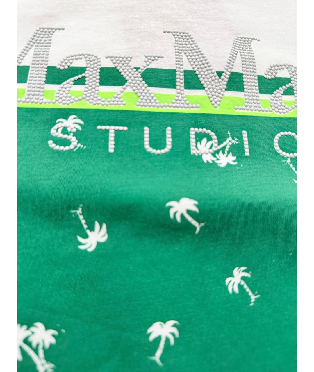 MAX MARA STUDIO Белая хлопковая футболка, фото 4
