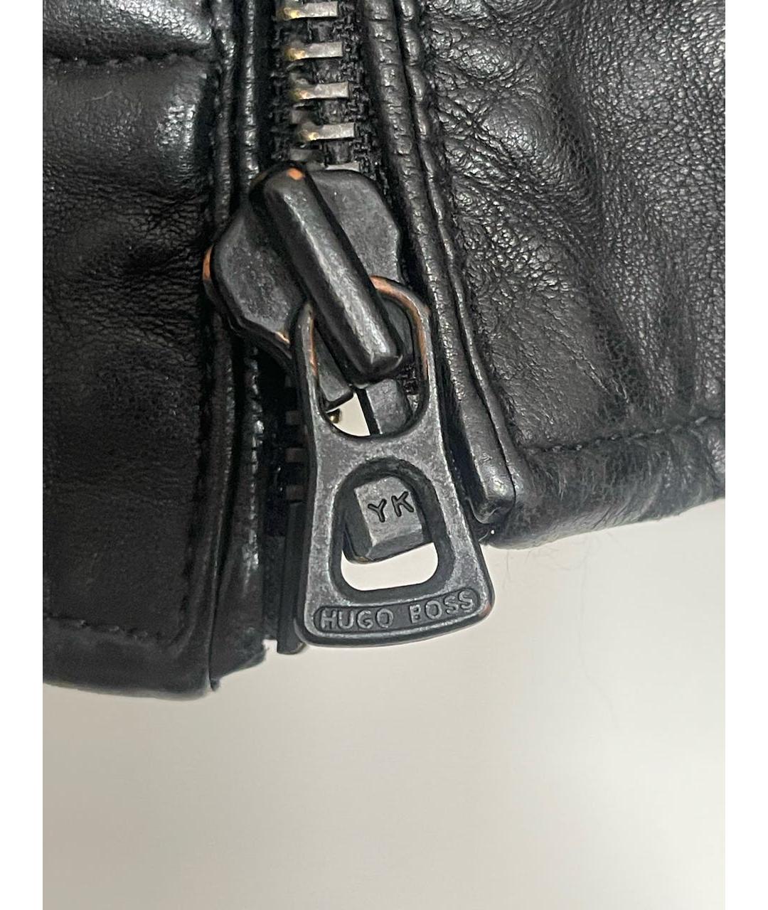 HUGO BOSS Черная кожаная куртка, фото 4