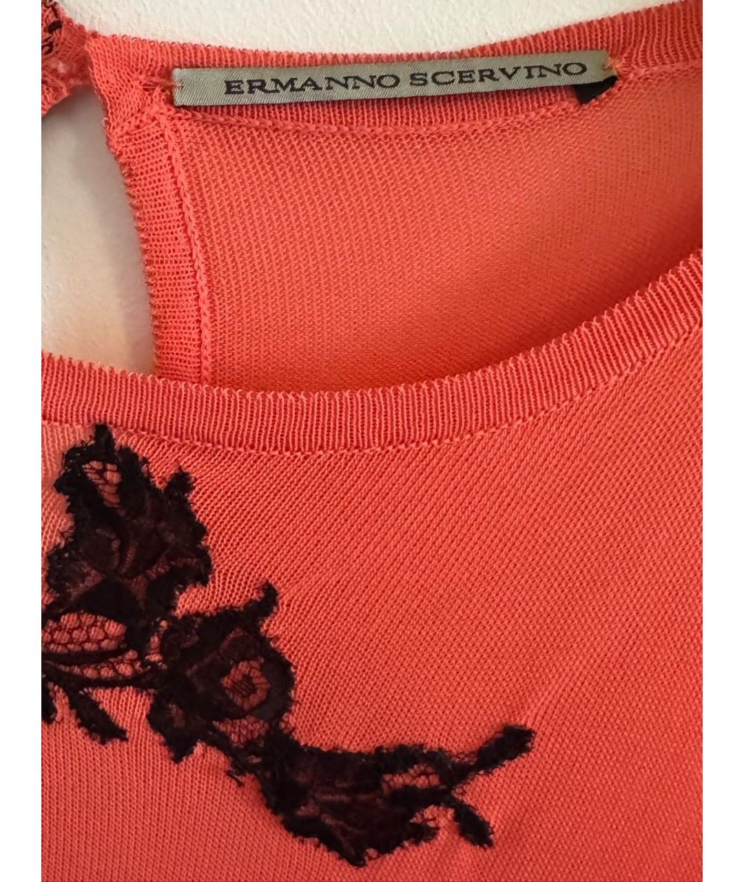ERMANNO SCERVINO Коралловая вискозная майка, фото 3
