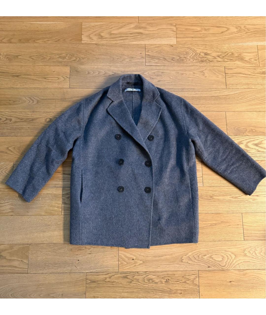 ACNE STUDIOS Серое шерстяное пальто, фото 9