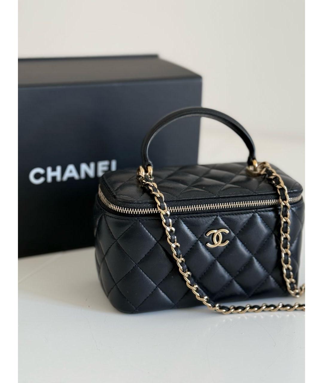 CHANEL Черная кожаная сумка через плечо, фото 2