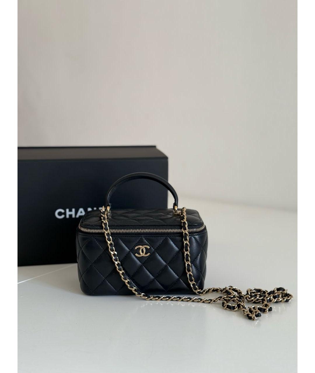 CHANEL Черная кожаная сумка через плечо, фото 5