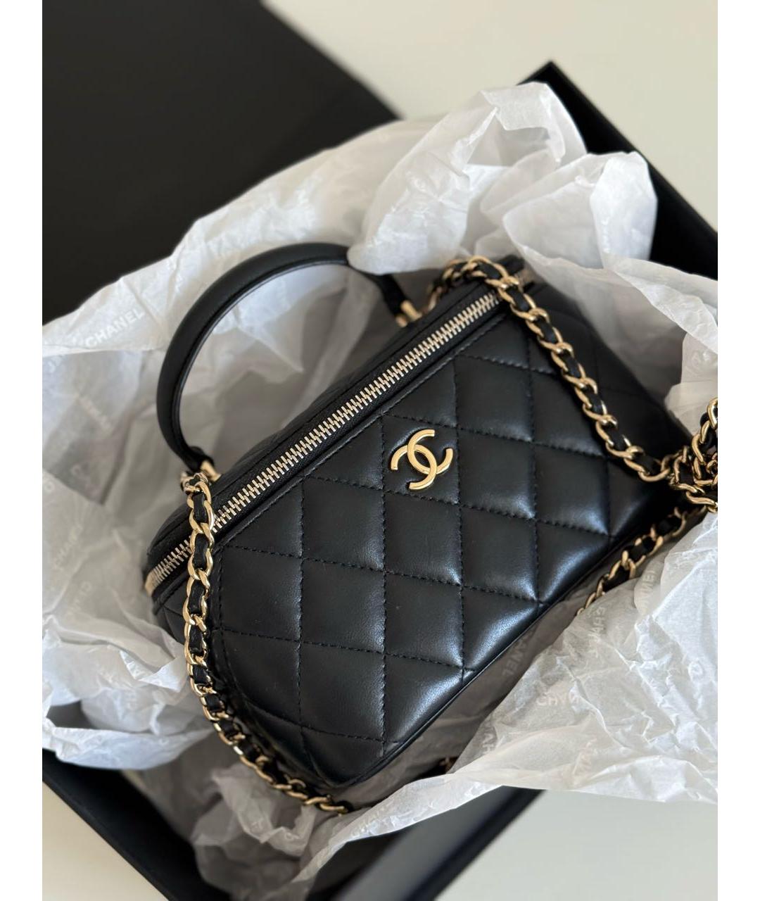 CHANEL Черная кожаная сумка через плечо, фото 3