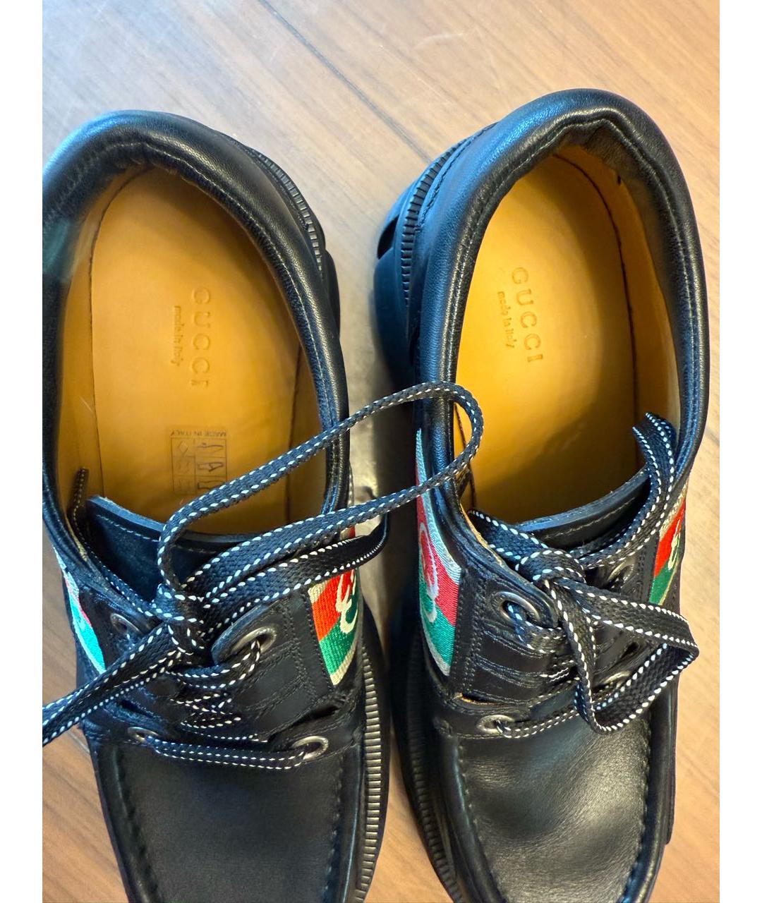 GUCCI Черные кожаные лоферы, фото 6