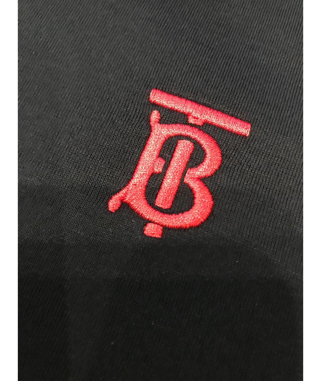 BURBERRY Темно-синяя хлопковая футболка, фото 3