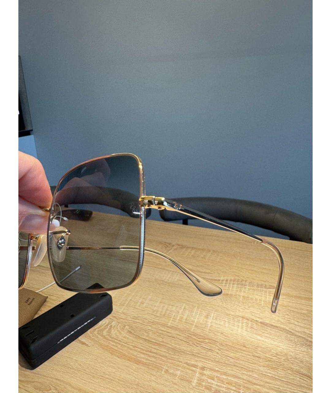 RAY BAN Голубые металлические солнцезащитные очки, фото 3