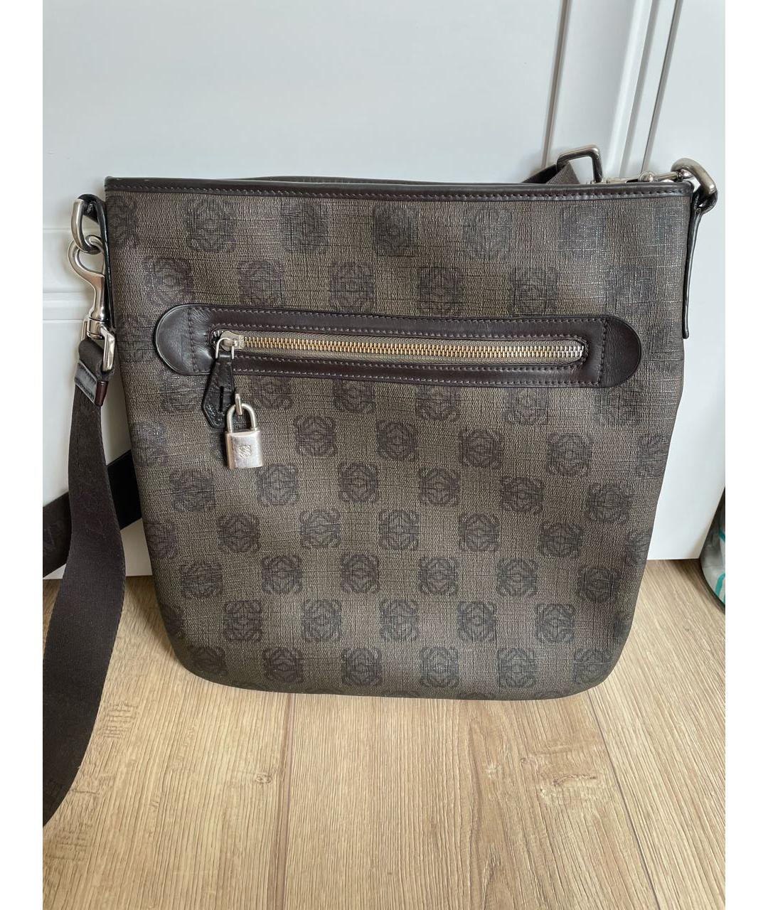 LOEWE Коричневая сумка на плечо, фото 4